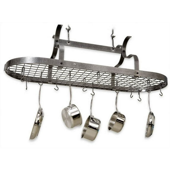 Premier Scrolled Armed Pot Rack (Hammered Steel)
