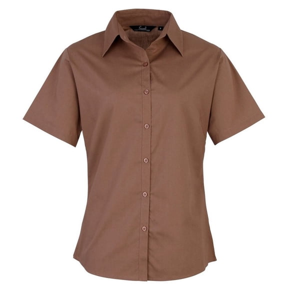 Premier Short Sleeve Poplin Blouse/Plain Work Shirt