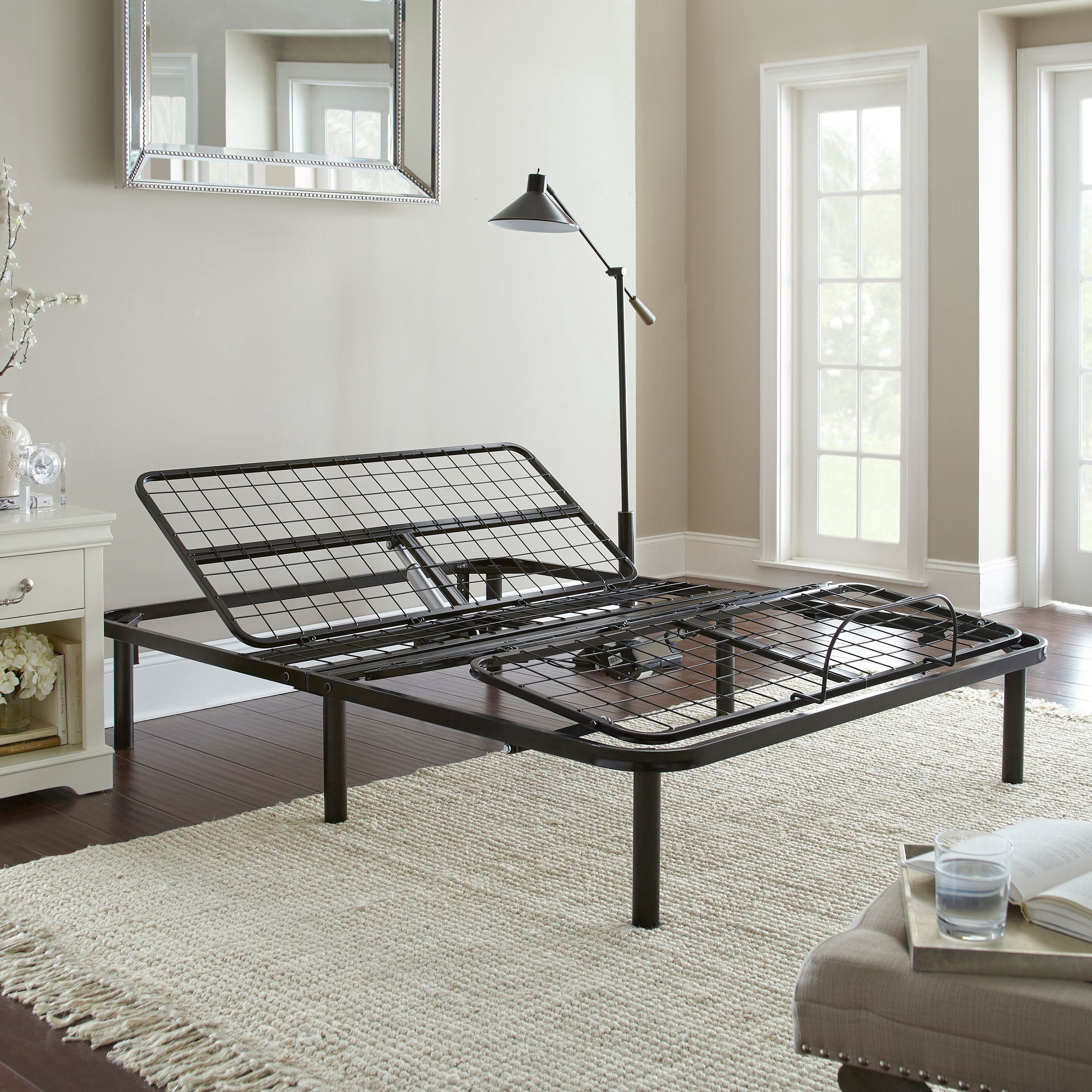 Premier Silver Series Adjustable Flex Metal Platform Foundation Base Bed Frame with Wired Remote, Twin XL
