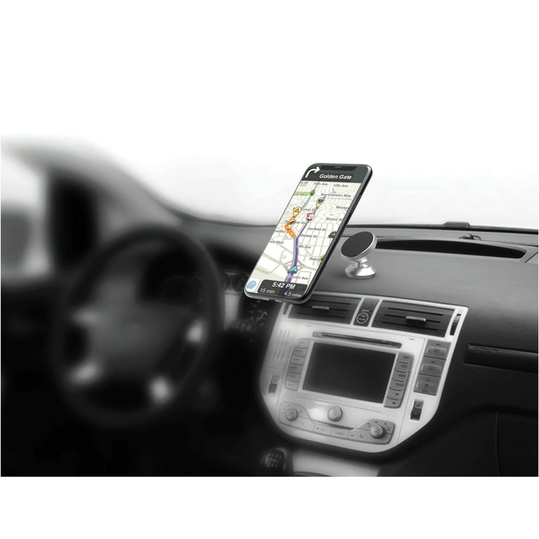 Premier Stick-on Magnetic Phone Mount 180 Degrees Rotation for all Mobile  Devices, Silver