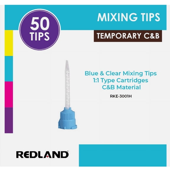 REDLAND Dental Mixing Tips for Impression Material ,Blue & Orange 100/PK