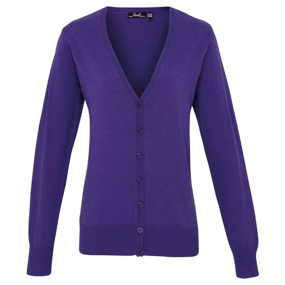 Premier Womens Cotton Acrylic V Neck Cardigan