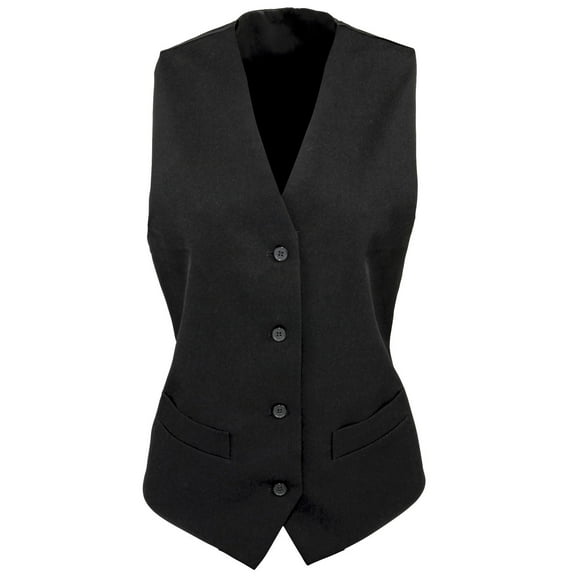 Premier Womens Lined Polyester Waistcoat / Bar Wear / Catering