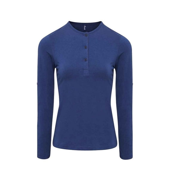 Premier Womens Long John Plain Roll Sleeve T-Shirt