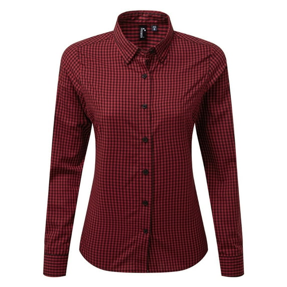 Premier Womens Maxton Check Long Sleeve Shirt