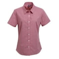 thumbnail image 1 of Premier Womens Microcheck Short Sleeve Cotton Shirt, 1 of 4