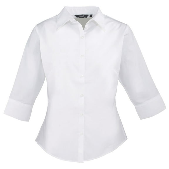 Premier Womens Poplin 3/4 Sleeve Blouse
