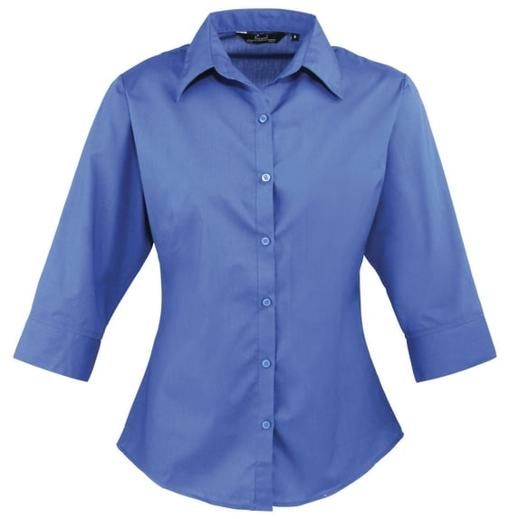 Premier Womens Poplin 3/4 Sleeve Blouse