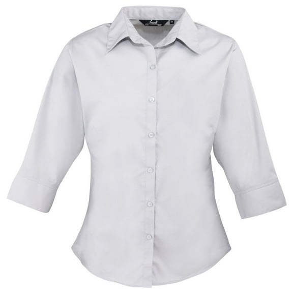Premier Womens Poplin 3/4 Sleeve Blouse