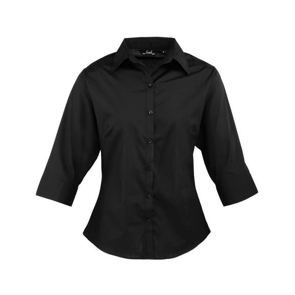 Premier Womens Poplin 3/4 Sleeve Shirt