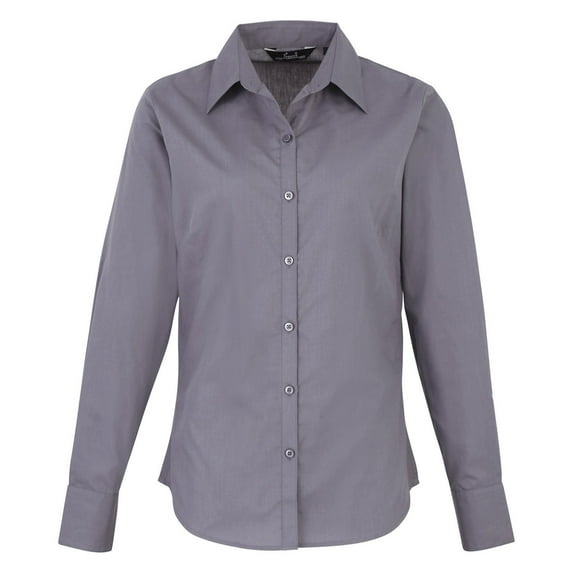 Premier Womens Poplin Long-Sleeved Blouse