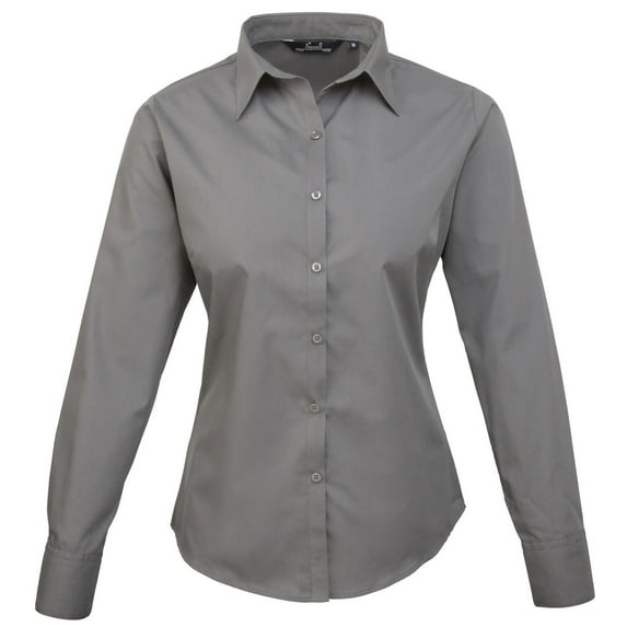 Premier Womens Poplin Long-Sleeved Blouse