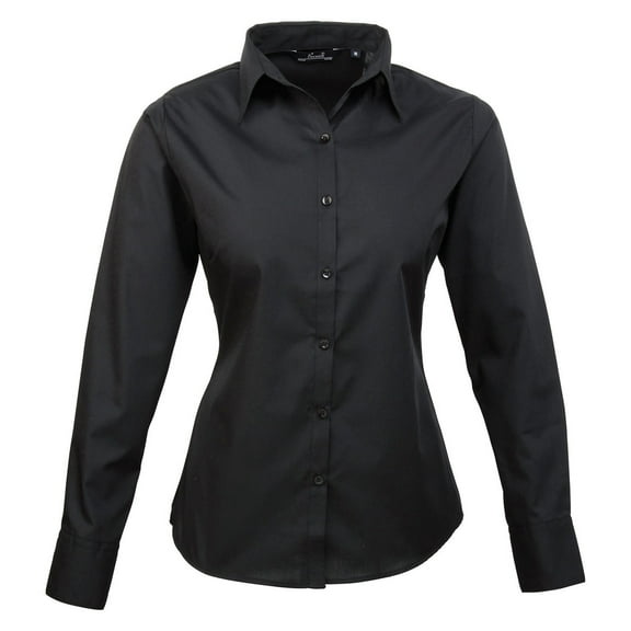 Premier Womens Poplin Long-Sleeved Blouse