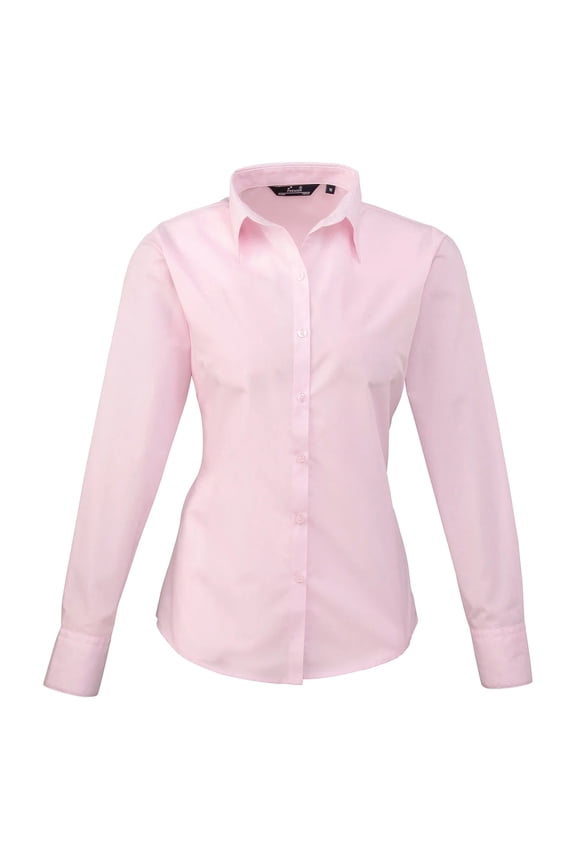 Premier Womens Poplin Long-Sleeved Blouse