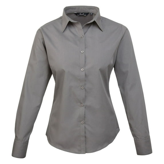 Premier Womens Poplin Long-Sleeved Blouse