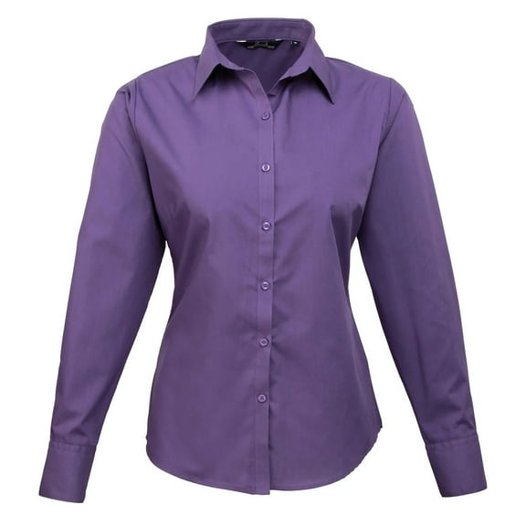 Premier Womens Poplin Long-Sleeved Blouse