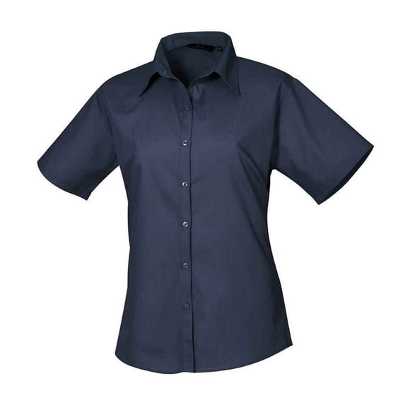 Premier Womens Poplin Short-Sleeved Blouse