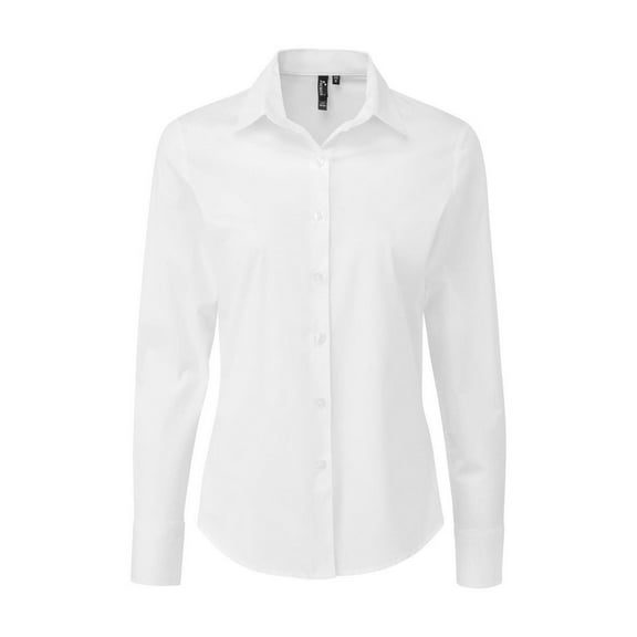 Premier Womens Poplin Stretch Long-Sleeved Shirt