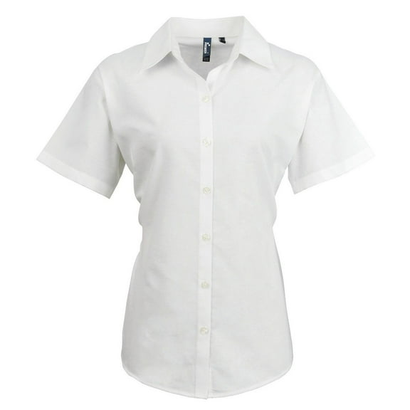 Premier Womens Signature Pearlised Oxford Short-Sleeved Shirt