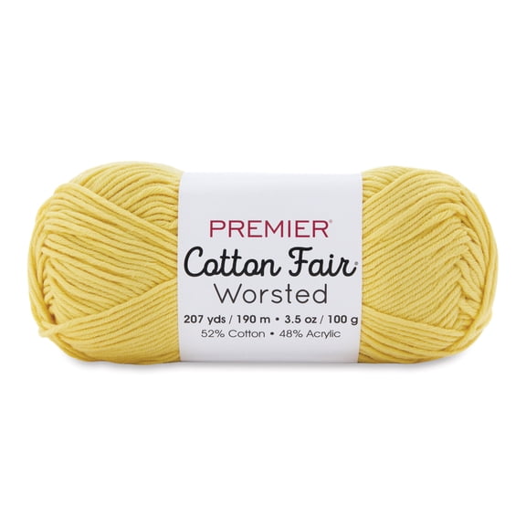 Premier Yarn Cotton Fair Worsted Yarn - Lemon Drops, 207 yds