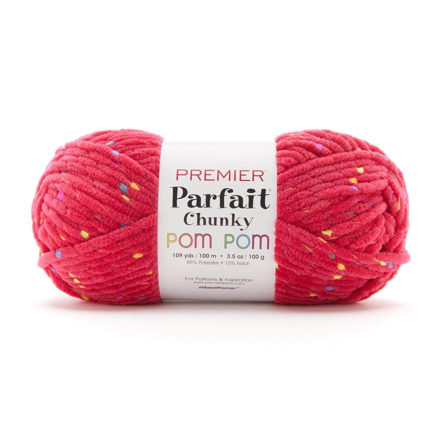 Premier Yarn Parfait Chunky Pom Pom Yarn Party Pink, 109 yds