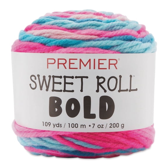 Premier Yarn Sweet Roll Bold Yarn - Cotton Candy Swirl, 109 yds