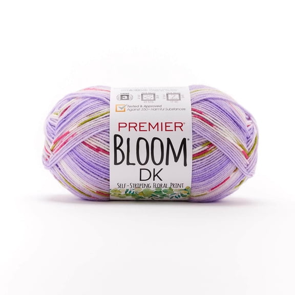 Premier Yarns Bloom DK Weight Yarn, Self-Patterning Yarn for Crocheting and Knitting, Sweet Pea