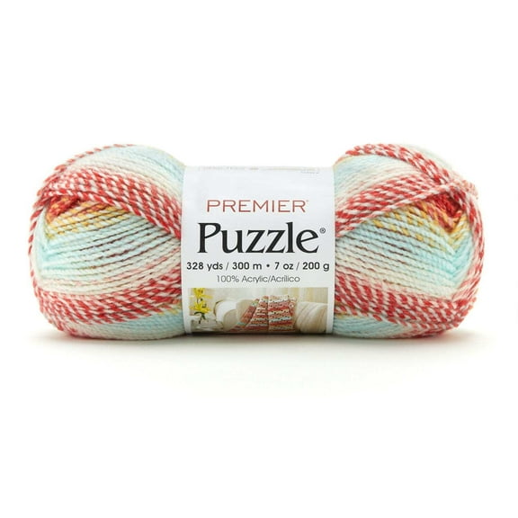 Premier Yarns Bulky Acrylic Blue, Red and Yellow Yarn, 328 yd