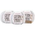 Crocheted Sprout Premier Yarns Cotton Sprout DK Light 3-Pack with Gauge Tool, 100% Un ...
