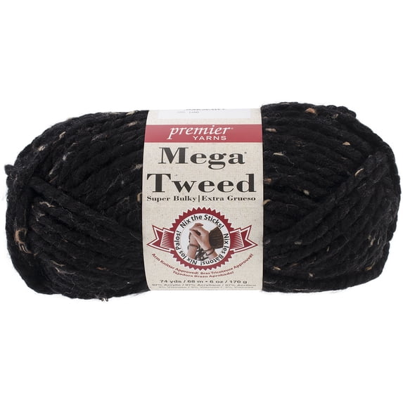 Premier Yarns Mega Tweed Yarn-Black Tweed