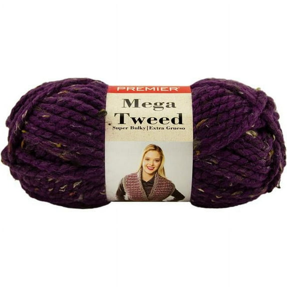 Premier Yarns Mega Tweed Yarn-Grape Tweed