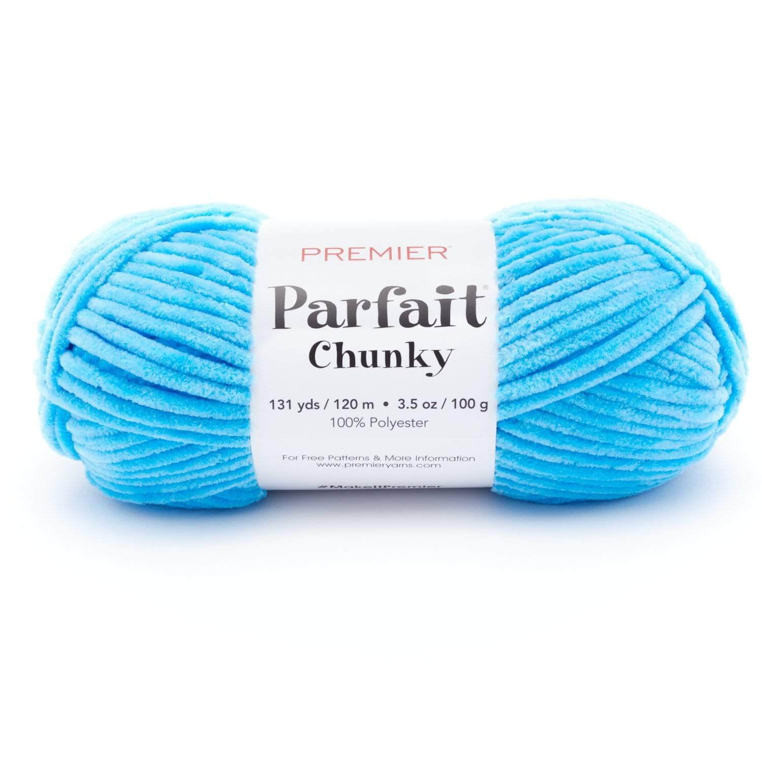 Premier Yarns Parfait Chunky - 3.5 Oz - #6 Super Bulky Weight - 3 Pack  Bundle with 10 Bella's Crafts Stitch Markers (Cornflower)
