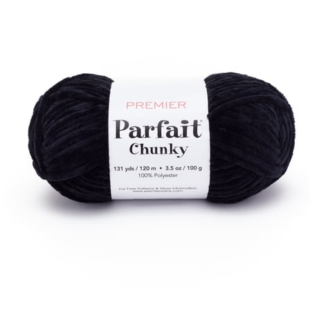 Premier Yarns Parfait® #6 Super Chunky Chenille Yarn, Black, 3.5oz 131yds