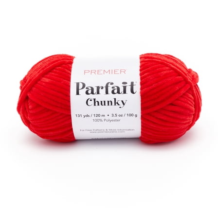 Premier Yarns Parfait® #6 Super Chunky Chenille Yarn, Poppy, 3.5oz 131yds