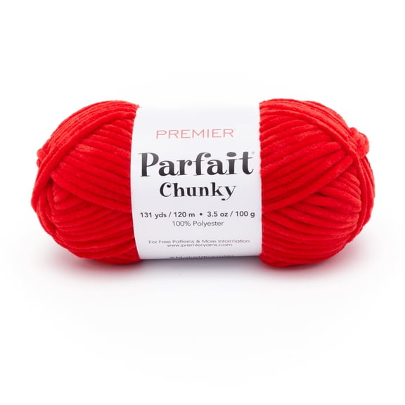 Premier Yarns Parfait® #6 Super Chunky Chenille Yarn, Poppy, 3.5oz 131yds