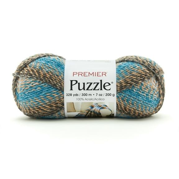 Premier Yarns Puzzle Yarn, Made of Acrylic, Ideal Knitting and Crochet Supplies, Bulky Weight, Jigsaw