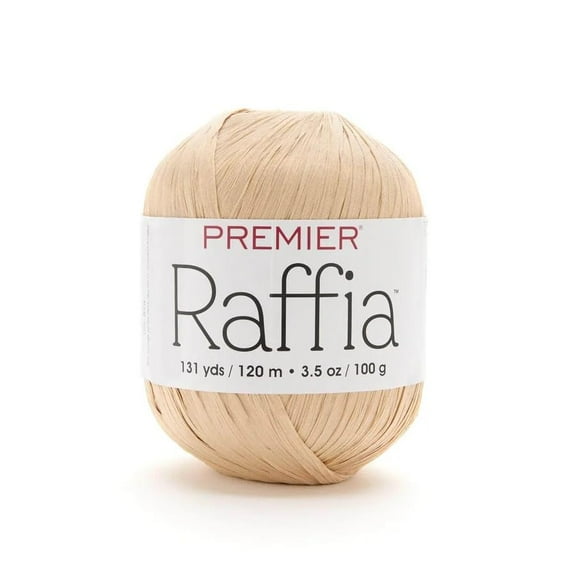 Premier Yarns Raffia, Cellulose Rayon, Bulky Weight Yarn 2166-03 Natural