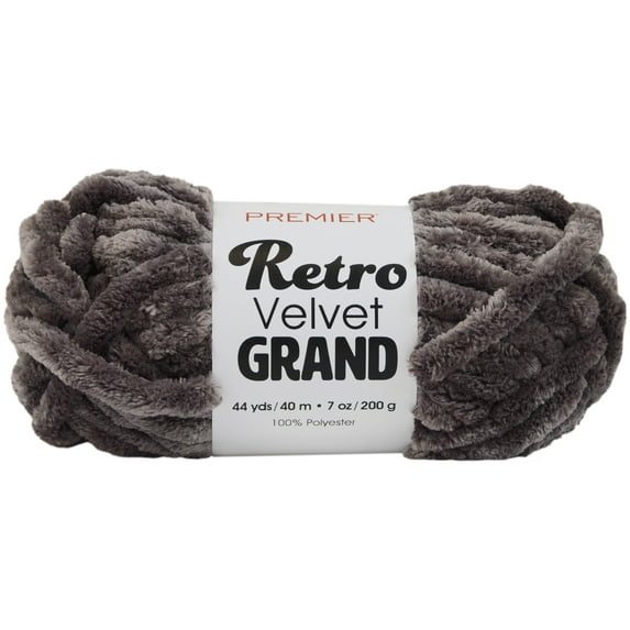 Premier Yarns Retro Velvet Grand Yarn, Ideal for Crocheting and Knitting, Made of Polyester, Mink