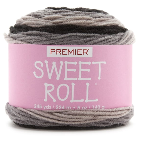 Premier Yarns Sweet Roll Yarn-Black Pepper Swirl
