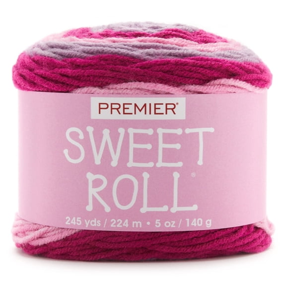 Premier Yarns Sweet Roll Yarn-Raspberry Swirl