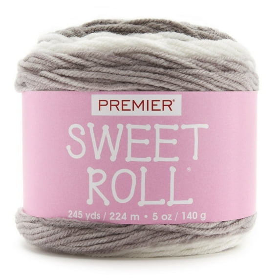 Premier Yarns Sweet Roll Yarn - Silver Swirl - 5oz 245yds - 4 Medium Weight