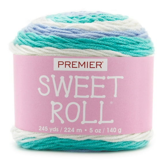 Premier Yarns Sweet Roll Yarn - Spearmint Pop - 5oz 245yds - 4 Medium Weight - Acrylic
