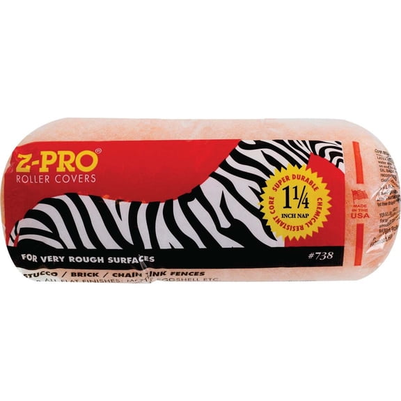 Premier 738 Z-Pro Zebra 9 In. x 1-1/4 In. Knit Fabric Roller Cover