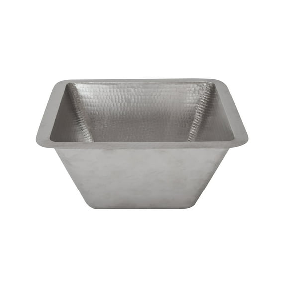 Premiere Copper BS15EN3 15" Hammered Copper Bar Sink in Electroless Nickel