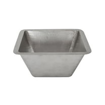 Premiere Copper LSQ15EN 15" Electroless Nickel Square Hammered Copper Sink