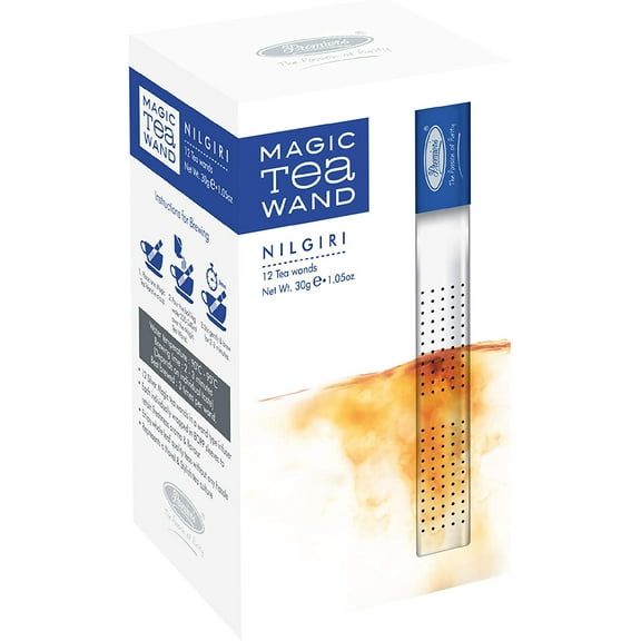 Premiers Nilgiri Tea, Premium Black Tea, Single Origin Tea, Leaf Tea in Magic Tea Wands, 12 Wands, 30 Gms, Light-Bodied with Floral Flavours, Make Iced or Hot Tea, Tea Stick Infuser in a White Box