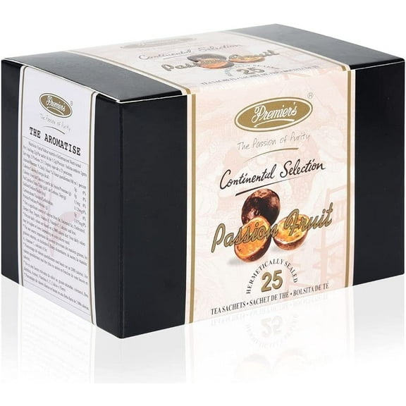 Premiers Passion Fruit Flavored Tea, Continental Selection Tea Bags, 25 Count, 1.76 oz (50g)
