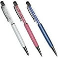 thumbnail image 1 of Premiertek 2-in1 Crystal - Stylus / ballpen for cellular phone, digital player, tablet - white, blue, pink (pack of 3), 1 of 2