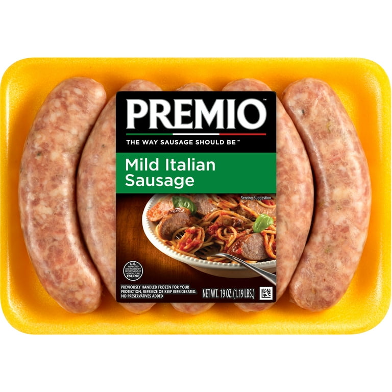 メルちゃんMozzarella15枚SAUSAGE PIZZA4枚の19枚 Premio Foods Mild Italian Pork Sausage Links, 19 oz, 5 Count