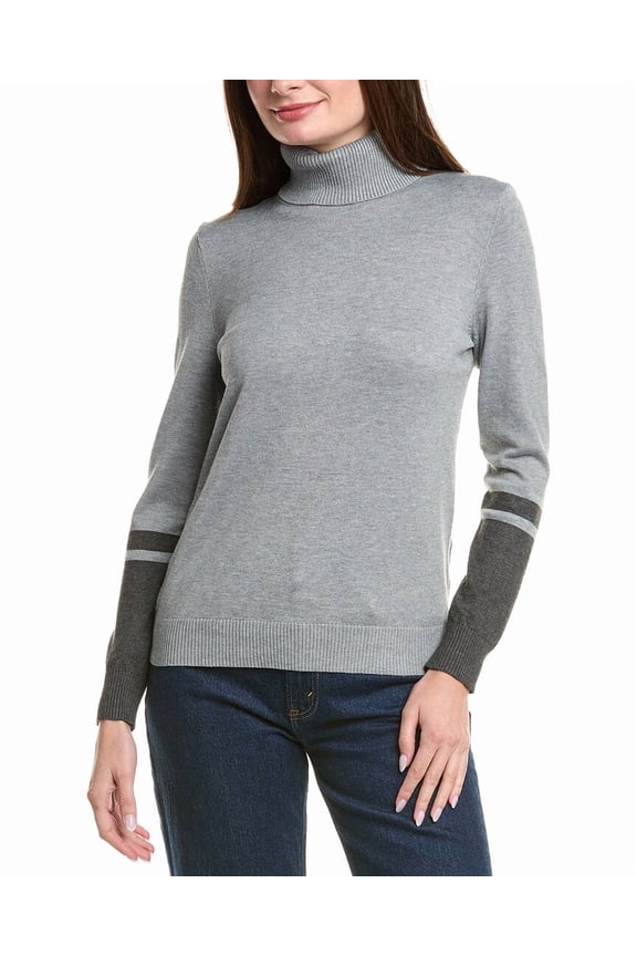 womens Color Blocked Sweater, xs, Gray